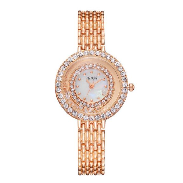 

wristwatches fashion women luxury rose gold bracelet watches rhinestone quartz wrist relogio feminino, Slivery;brown
