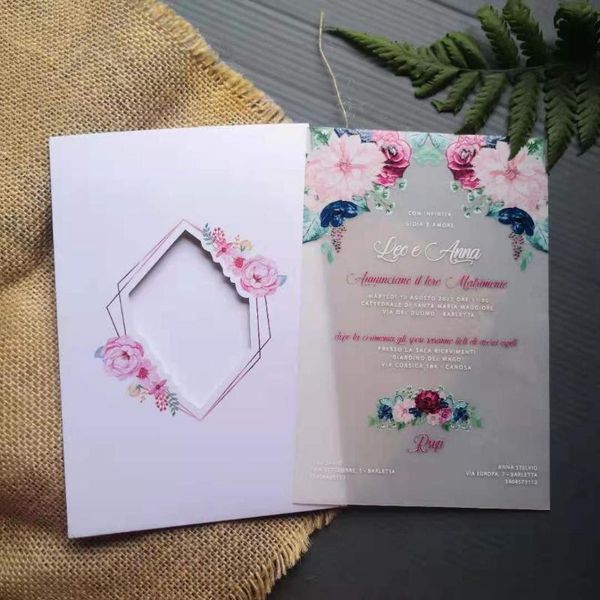

greeting cards 50pcs invitation with window pocket envelope and watercolour floral translucent vellum invites