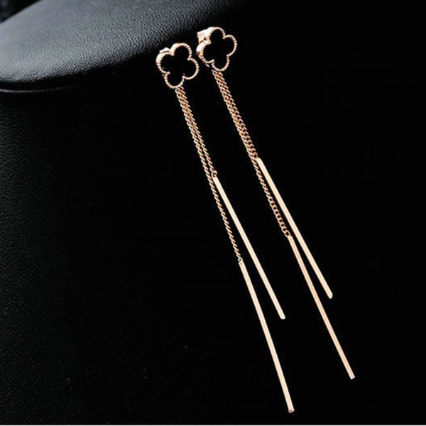 

gaohua fashion long temperament tassel show face thin earrings female