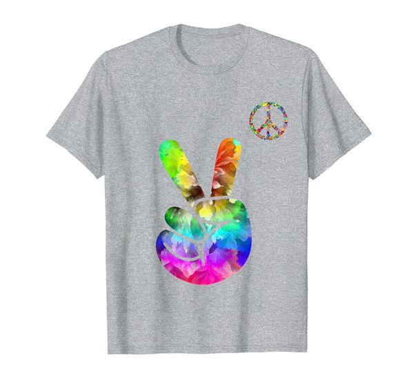 

60s 70s Tie Dye Peace Hand Sign Shirt - Hippie Inspired gift T-Shirt, Mainly pictures