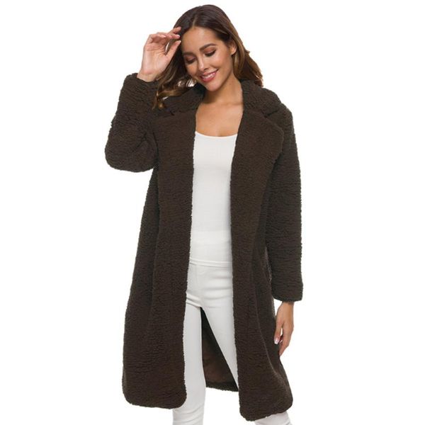 

women's jackets 2021 women jacket fashion womens winter long sleeve pullover blouse open front coat outerwear #40%, Black;brown