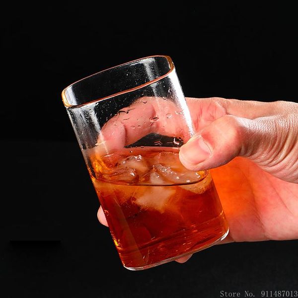 

wine glasses square glass heat-resistant breakfast cup milk coffee juice cabinet decoration cocktail home bar supplies