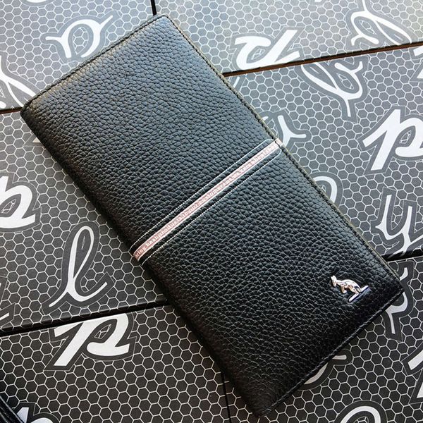 

the wallet men's wallet long head leather fashion youth korean multi card leather wallet, Black