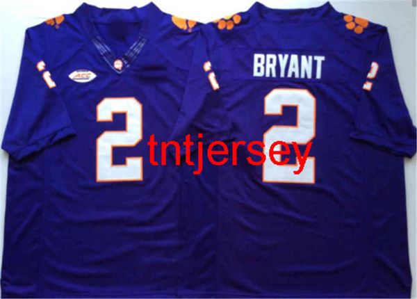 

custom new men's clemson tigers purple #2 watkins football jersey men women youth stitch add any name number xs-5xl, Black