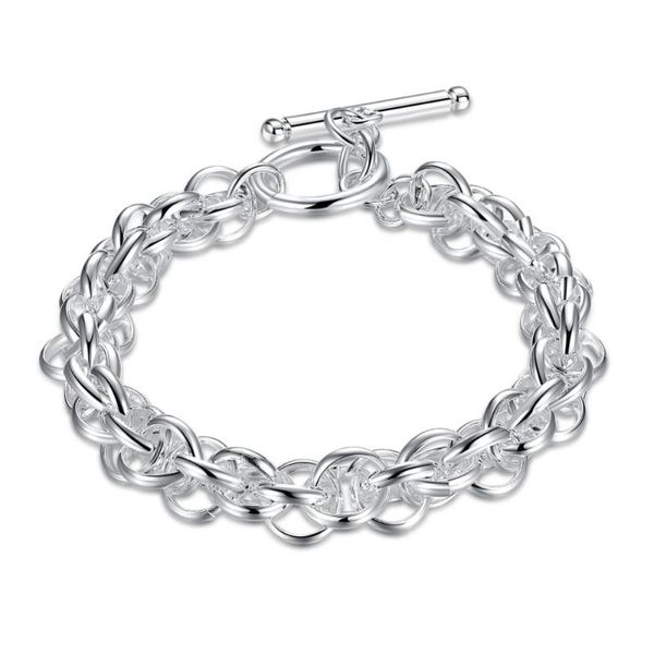 

charm bracelets deals standard sterling silver fashion round chain to locks men's birthday gift, Golden;silver