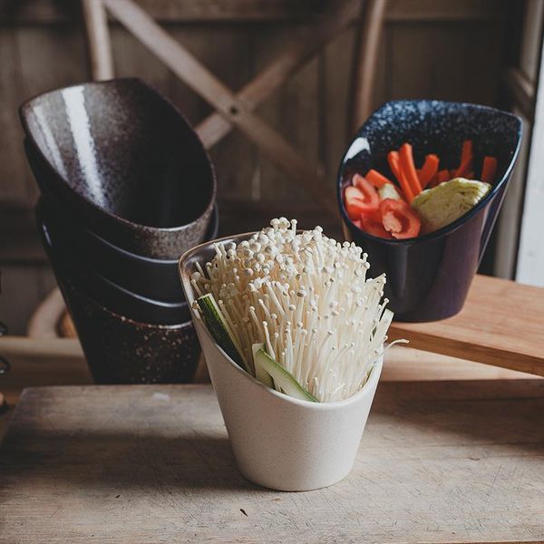 

bowls japanese retro ceramic lettuce bowl restaurant buffet tableware home dessert snack 7 inch kitchen supplies