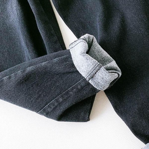 

retro fleece denim loose women harem pants elastic high waist pocket female trousers 20211016xhy women's & capris, Black;white