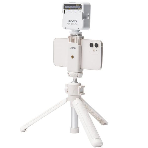 

tripods mt-42 phone selfie stick tripod vlog white video light 44cm 2kg payload ball head cold shoe for mobile pographic cameras