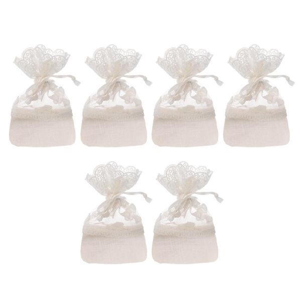 

storage bags 6pcs gift packaging pouches lace drawstring candy chic jewelry