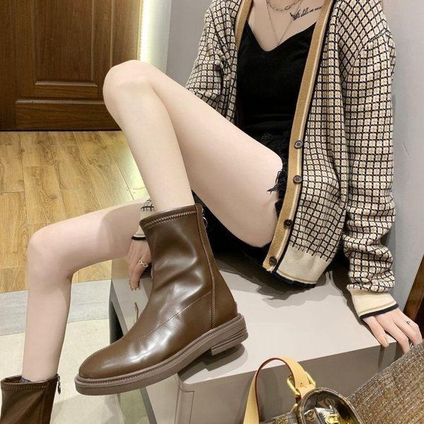 

boots 2021 winter fashion women thigh high long flat beige low heels knee soft leather square toe party shoes, Black