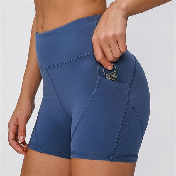 Shorts für Damen mit Handytaschen, Workout, Laufen, Sportshorts 210625