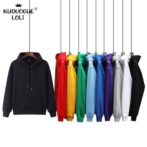 

women's hoodies & sweatshirts pure cotton solid color hoodie pullover terry velvet casual sports knit sweatshirt girl boys student spri, Black