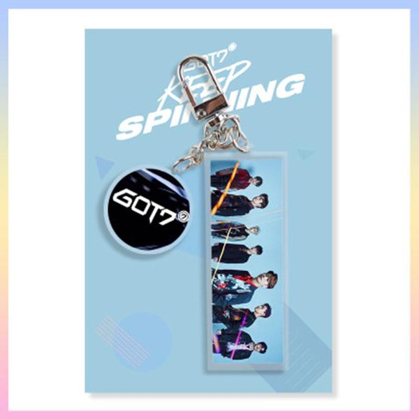 

keychains got7 acrylic pvc square key chain keyring bag accessories keep spining bangtan world tour our loop jackson mark lj317, Silver