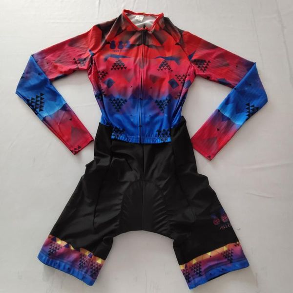 

tres pinas summer long sleeves women bicycle skinsuit roupa de ciclismo speedsuit mtb cycling triathlon sports wear jumpsuit racing sets, Black;blue