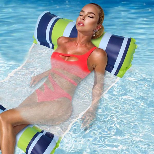 

life vest & buoy inflatable air mattress pvc water hammock swimming pool party toy foldable outdoor mat for summer amusement