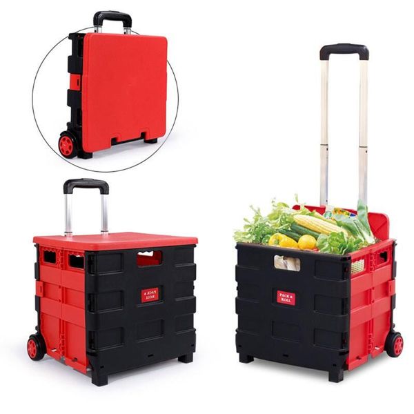 

storage baskets multi-use two wheeled shopping grocery cart travel portable food basket for camping picnic good foldable 65l