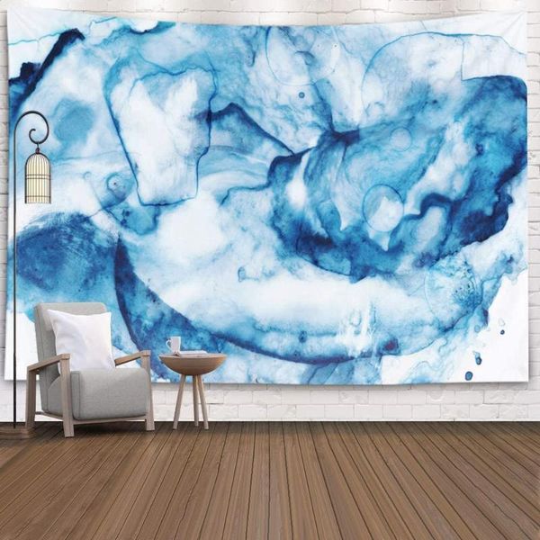 

tapestries navy-blue hanging wall marble tapestry for bedroom living room blanket decor aesthetic table cloth house decoration