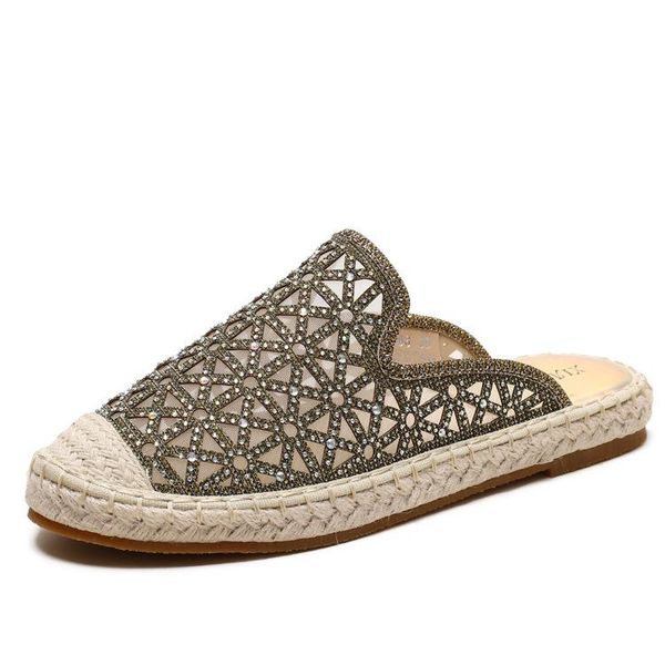 

low shoes woman's slippers slides jelly flip flops loafers fashion cover toe 2021 soft glitter luxury hoof heels fisherman basic, Black