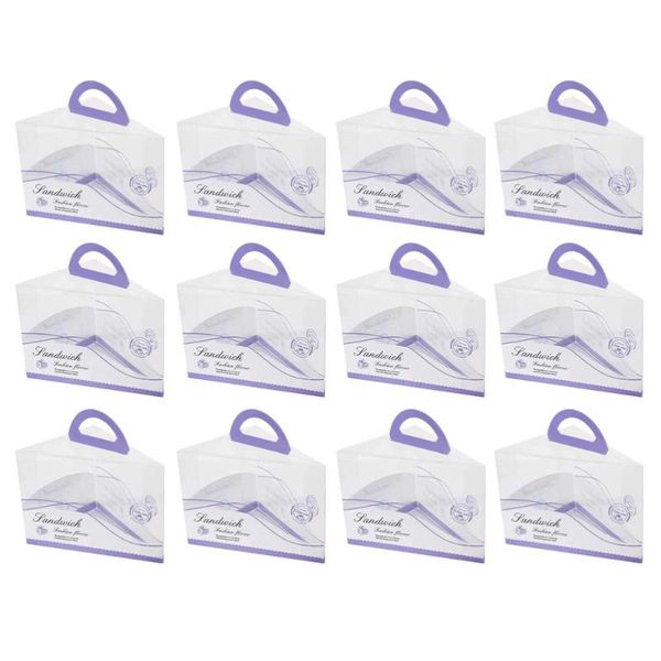 

12pcs baking organizer container holder portable triangle cake box packing gift wrap