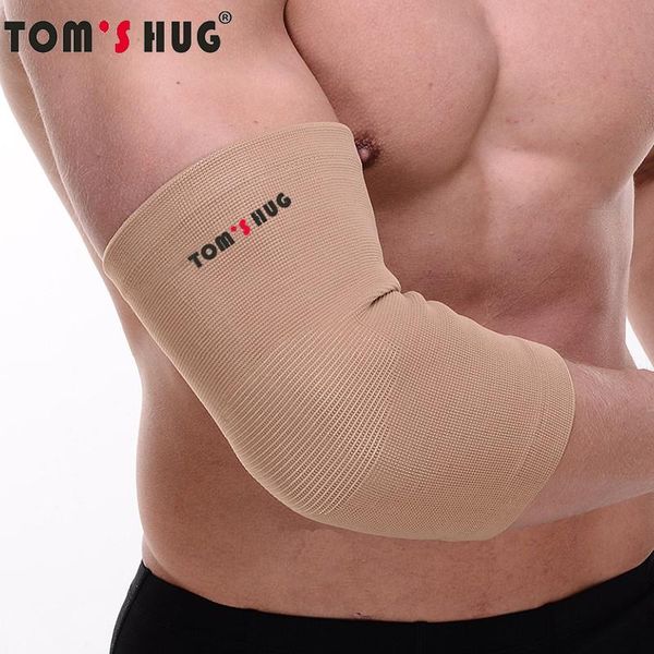 

elbow & knee pads 1 pair sleeve pad support protect tom's hug brand high elastic sports outdoor cycling gym guard brace warm brown, Black;gray