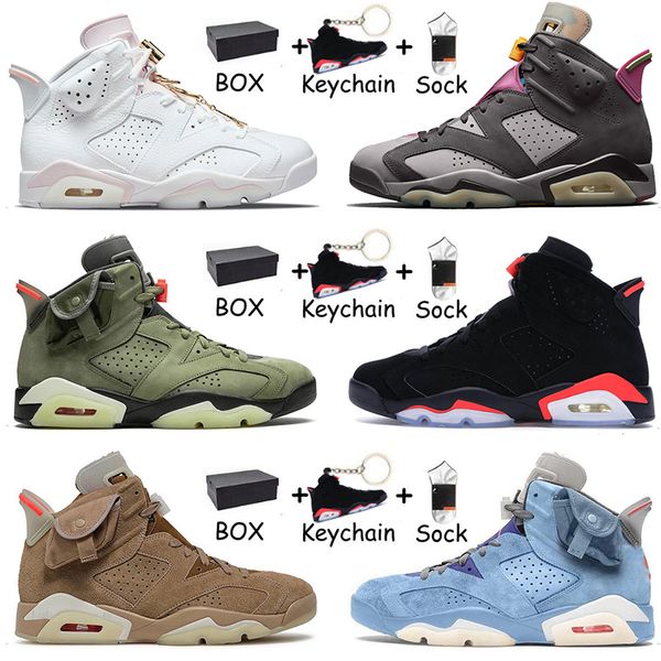 

with box 6 6s men women basketball shoes tiffany blue carmine british khaki bordeaux hare unc quai 54 cactus jack gold hoops jumpman sneaker, White;red