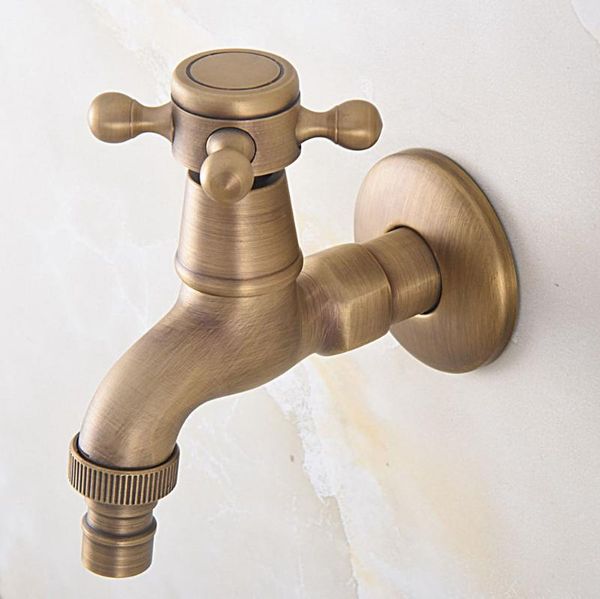 

bathroom sink faucets antique brass wall mount single cross handle washing machine faucet /garden water tap / laundry taps mav322