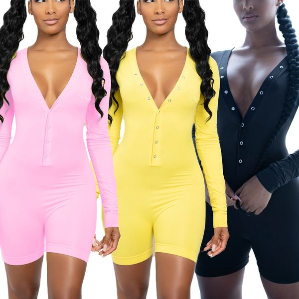 

women's jumpsuits & rompers europe and america autumn winter fashion casual solid color long sleeve shorts home jumpsuit style bodysuit, Black;white