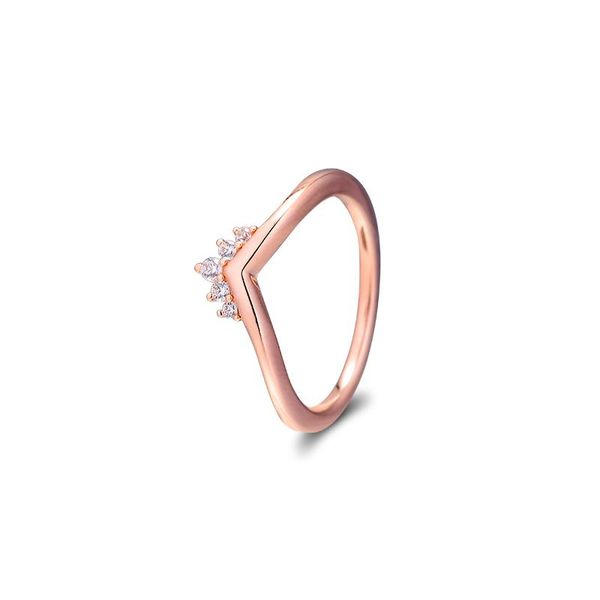 

cluster rings gpy ring women anel feminino 925 jewelry sterling silver anillos mujer wedding engagement bagues rose tiara wishbone, Golden;silver
