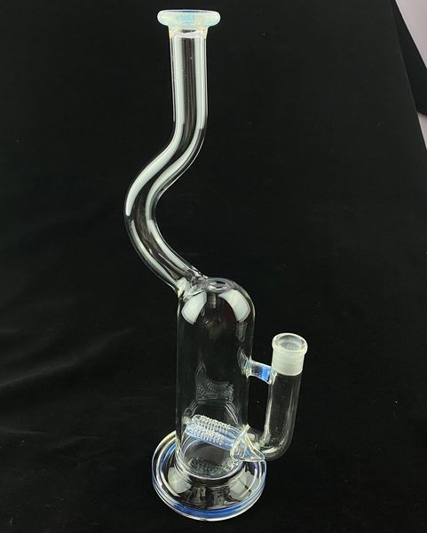 Outros acessórios para fumar, novo design, bong, branco secreto, articulação de 18mm, 16 polaches, pescoço curvado