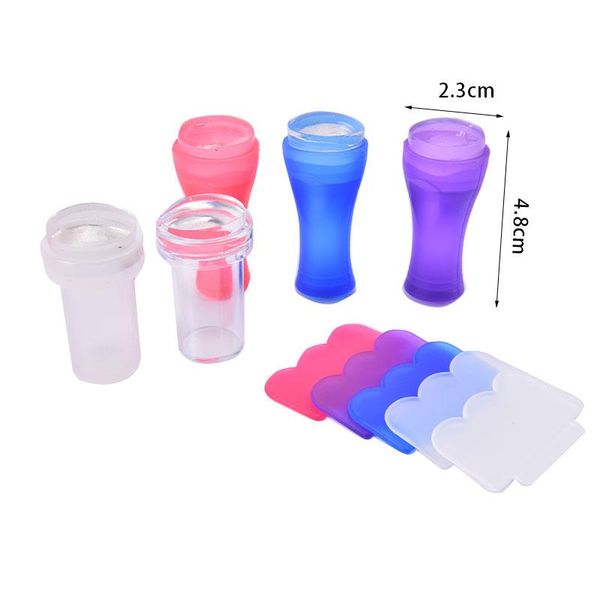 

nail art kits 1set easy-french stamper monocle jelly print silicone transfer scraper diy template stamping