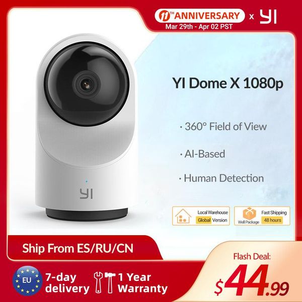 

dome camera x 1080p hd ip cameras security indoor with wi-fi, time lapse human & pet ai, voice assistant compatibility
