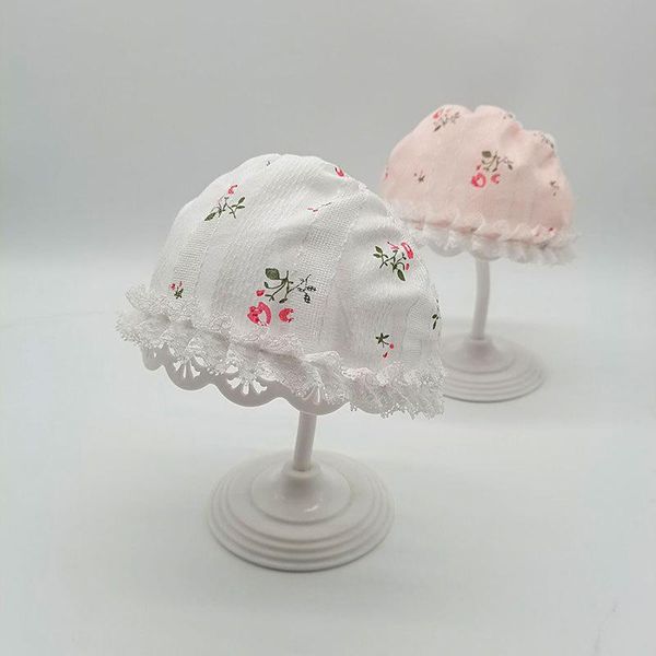 

0-18m baby girls lace floral caps court hats born pography props flower bonnet hat kid princess white cotton &, Yellow