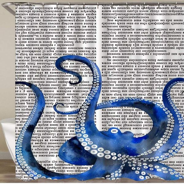 

shower curtain,ocean ocs nautical devil sea monster tentacle at code paper inspired design,polyester fabric waterproof bath