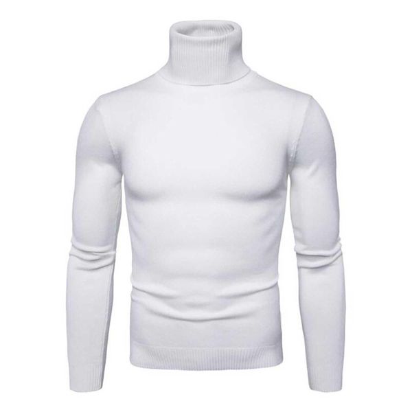 

men's sweaters autumn winter warm thermal underwear turtleneck long sleeve slim pullover 2021 fashion solid color blouse for male, White;black