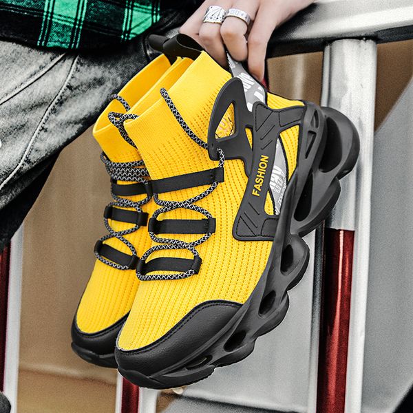 

Mens Blade Shoes Fashion Men Comfortable Light Sneakers High Top Basketball Shoes Male Outdoor Walking Shoes Sports Plus Size 46, Black