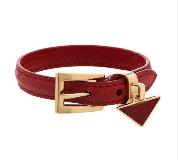 

european and american triangle letter leather bracelet men and women couples temperament wild big-name accessories high-quality fast deliver, Golden;silver