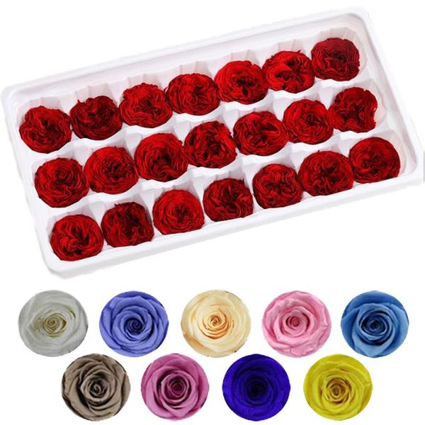 

21pcs/box preserved flowers natural immortal rose 2-3cm diy romantic wedding birthday valentine mothers day gift for her level b decorative
