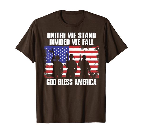 

god bless america shirt. united we stand divided we fall., White;black