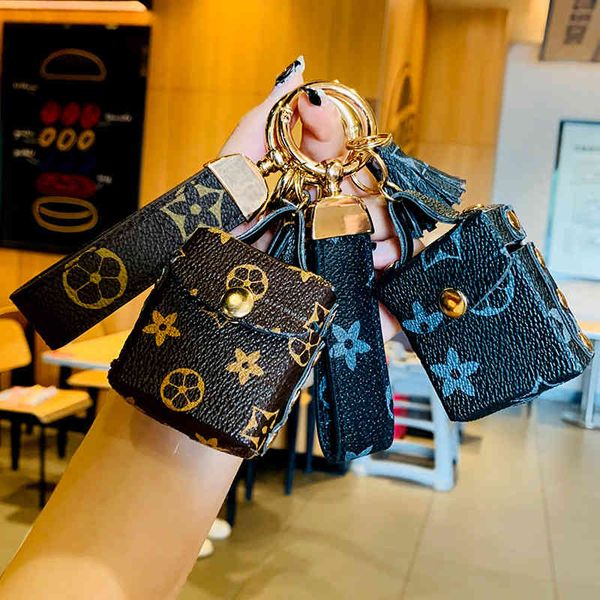 

keyring keychain fashionable high-end leather pattern small bag key pendant, simple personality exquisite accessories, Silver