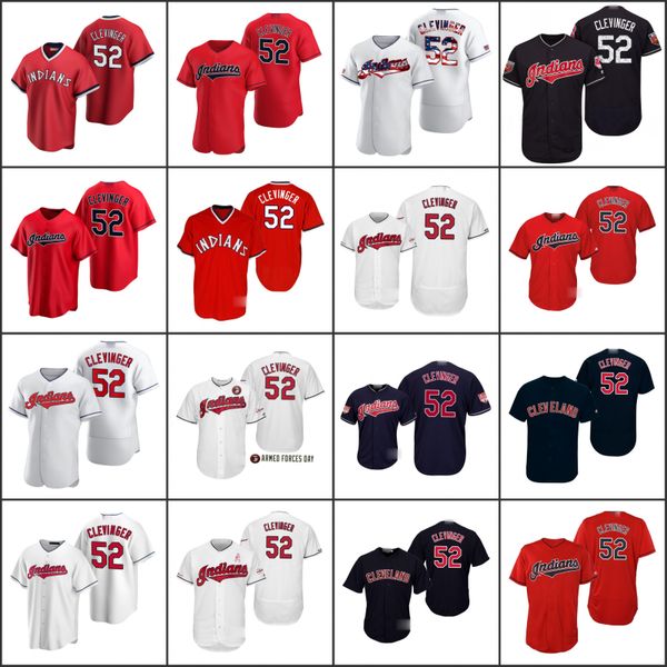 

cleveland indians men 52 mike clevinger women youth jersey, Black;red