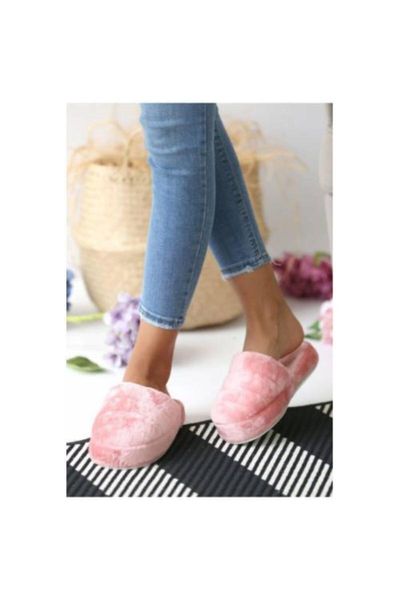 

women powder pink home slipper slippers, Black