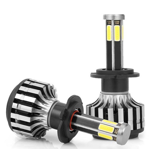 

car headlights 2pcs 3d 6 sides cob h7 led bulb luminescence super bright 12000lm 110w h4 h11 9005 9006 auto light