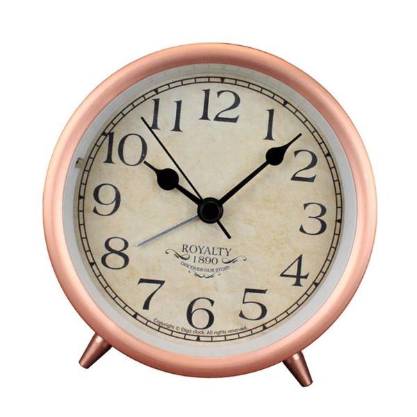 

desk & table clocks 1pc deskalarm clock retro vintage bedroom metal silent for students kids children without battery (number)