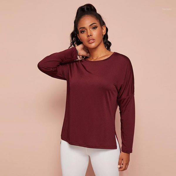 

yoga outfit seamless long sleeve sport fitness women tshirt running workout sports gym jersey