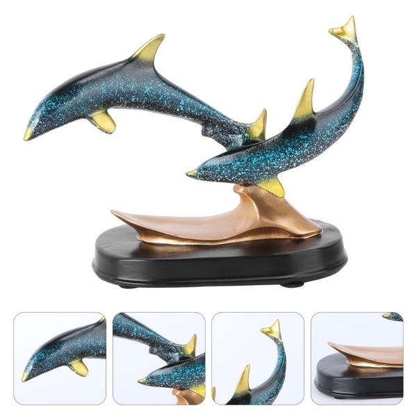 

1pc resin ornament deskcraft adornment creative dolphin for home shower curtains