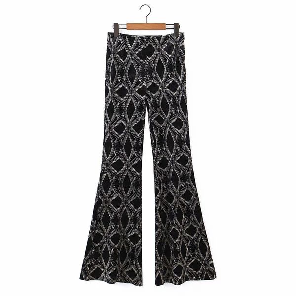 

autumn winter women velvet trousers hight-waist woman flare boot cut bell-bottomed pants pantalon femme mujer 210420, Black;white