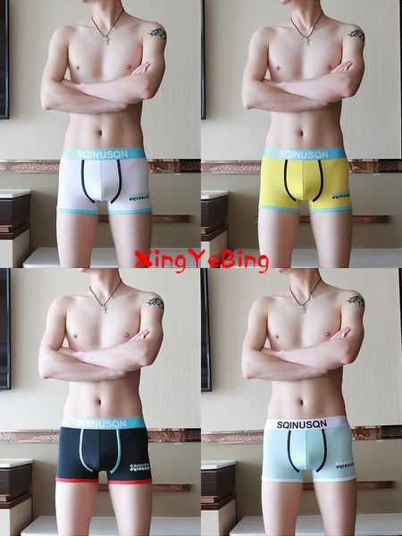 

underpants brand underwear men boxer silk para hombre ropa interior cuecas masculina mens boxers boxershorts, Black;white