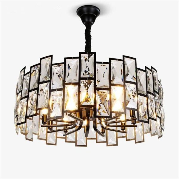 

chandeliers modern round chandelier lighting led lamp living room bedroom crystal home light fixture black