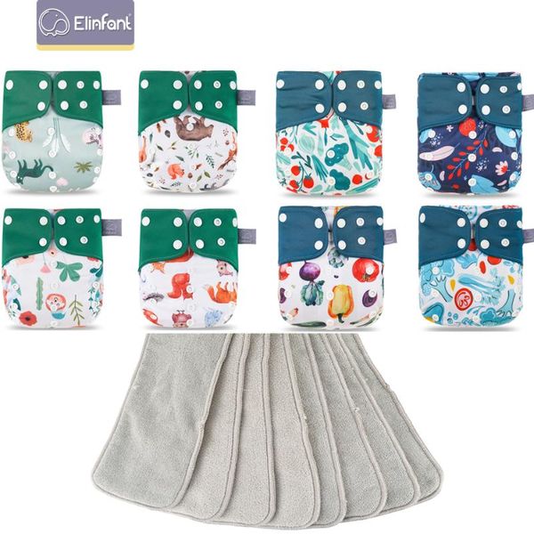 

cloth diapers elinfant matching waterproof baby pcoket 8 pcs gray mesh and 8pcs microfiber inserts
