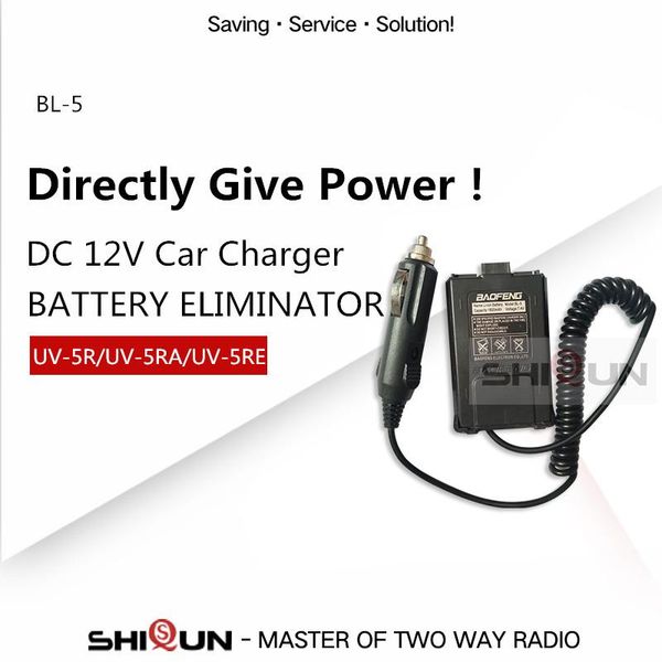 

walkie talkie 12v baofeng uv-5r car charger battery eliminator for radio uv-5re 5ra uv 5r compatible with rt-5r rt5r accessories